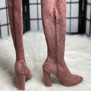 WOMENS PINK SUEDE MATERIAL SHOE DAZZLE HEELS